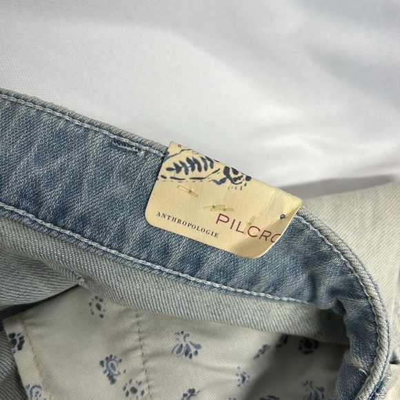 Anthropology Pilcro light blue fringe with pocket cotton blend shorts size 30 - Picture 7 of 13